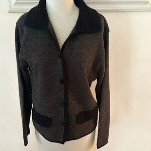 Karen Scott petites gray cardigan.